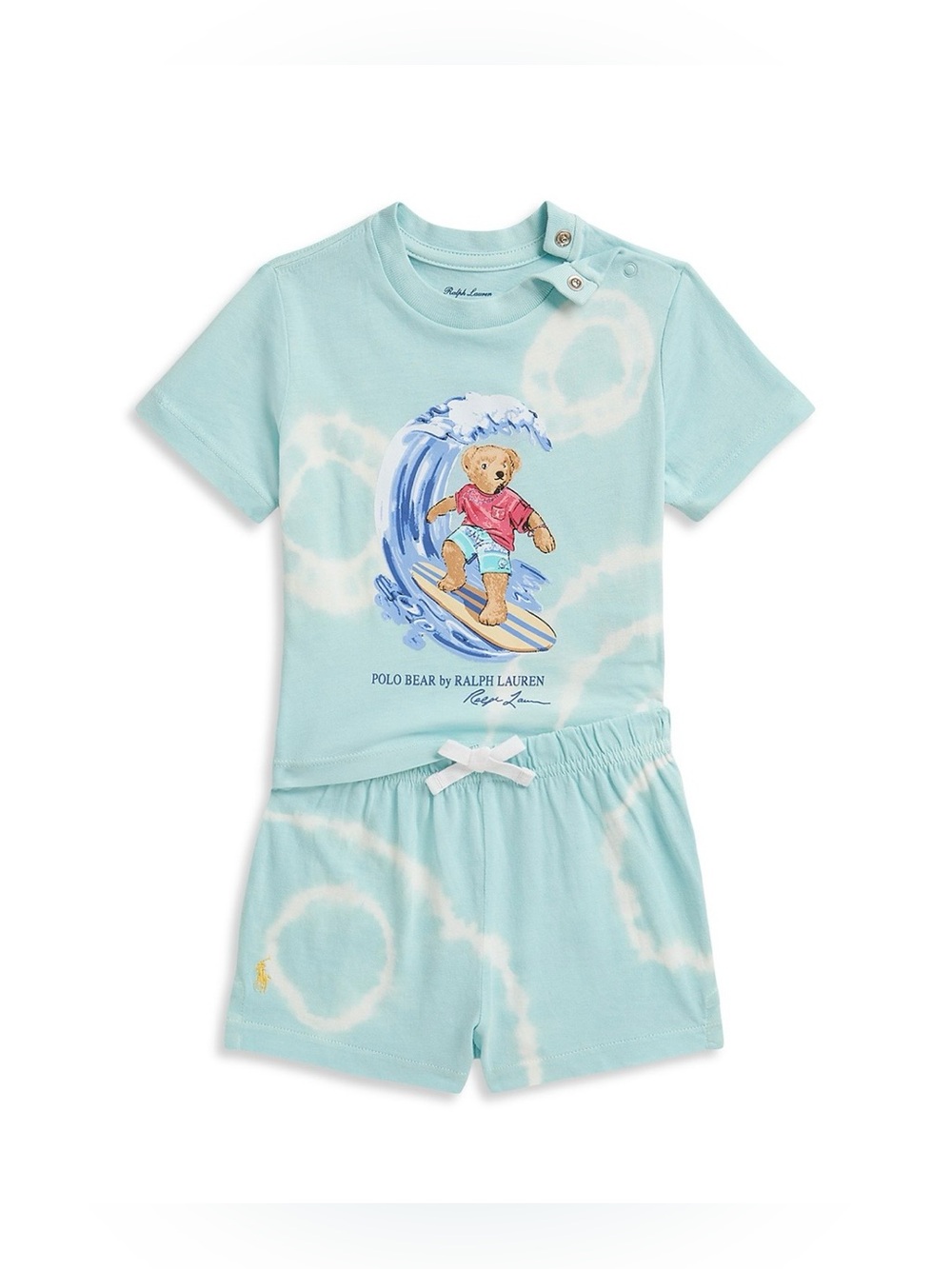 Ralph Lauren Polo Boys' Polo Bear Tie Dye Cotton Tee & Shorts - Baby